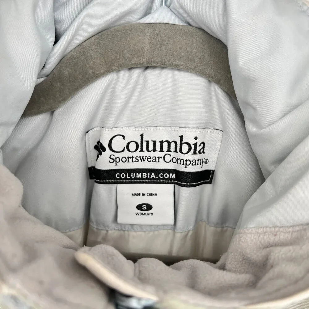 COLUMBIA WINTER COAT JACKET Women's Small Pale Blue/Gray/White